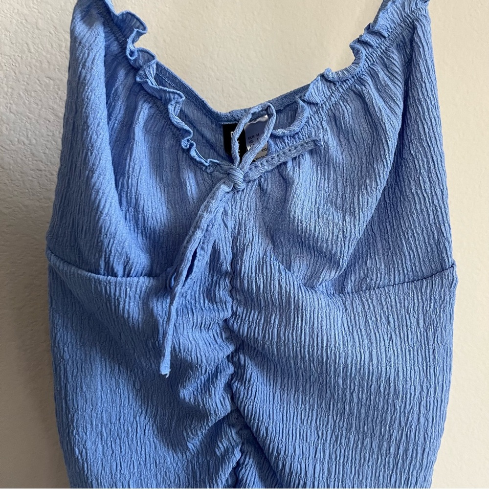 Divided Blue Scrunched Dress